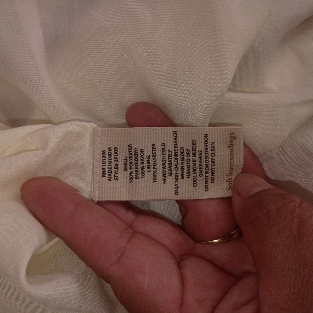 Soft Surroundings Cream and Blush Printed A-Line Skirt - Picture 9 of 9